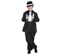 Zoot Suit Costume Set Smiffys Black 7-9 Years