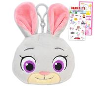 Zootopia Coin Purse Set - Bundle with 4" Judy Hopps Mini Pouch with Keychain Plus Stickers, More | Disney Zootopia Judy Coin Wallet for Women