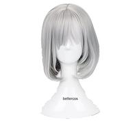 Zootopia Rabbit Bunny Officer Judy Hopps Cosplay Wig Short Silvery White Heat Resistant Synthetic Hair Wig + Wig Cap