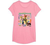 Zootropolis Signs T-Shirt, Girls, Pink, Large