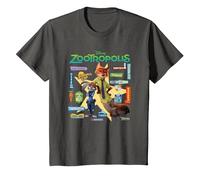 Zootropolis Signs T-Shirt, Youth, Asphalt Grey, Small