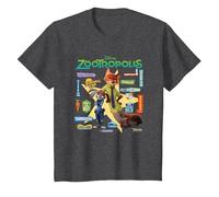 Zootropolis Signs T-Shirt, Youth, Dark Heather Grey, Medium