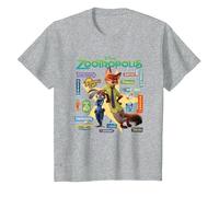 Zootropolis Signs T-Shirt, Youth, Heather Grey, Small