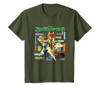Zootropolis Signs T-Shirt, Youth, Olive Green, 4T