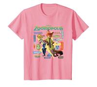Zootropolis Signs T-Shirt, Youth, Pink, X-Small