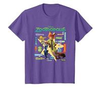 Zootropolis Signs T-Shirt, Youth, Purple Heather, Medium