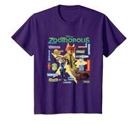Zootropolis Signs T-Shirt, Youth, Purple, Small