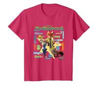 Zootropolis Signs T-Shirt, Youth, Red Heather, X-Small