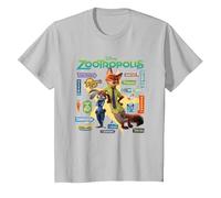 Zootropolis Signs T-Shirt, Youth, Silver Grey, Small