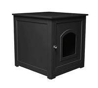 zoovilla Kitty Litter Cabinet - Hidden Litter Box Furniture, Black For house-cats