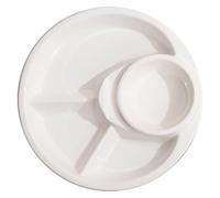 ZOOWMRALK Dinner Plates,Divided, Portion Control, Ceramic Plate, Round Serving Platter for Balanced Meal Building(White)