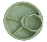 ZOOWMRALK Dinner Plates,Divided, Portion Control, Ceramic Plate, Round Serving Platter for Balanced Meal Building(Green)