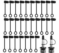 Zopeal 100 Pieces Pourers Dust Caps Black Pourers Covers with Loop Hooded Olive Oil Liquor Bottle Pour Spout Covers Rubber Caps (Not Include The Spout)