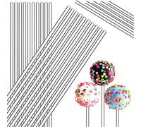 Zopeal 200 Pcs Acrylic Lollipop Sticks Clear Cake Pops Rods Cake Topper Candy Cupcake Treat Stick for Wedding Chocolate Cookie Dessert Handmade DIY Crafts Party Decor Gardening(6 x 0.12 Inches,Clear)