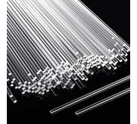 Zopeal 200 Pcs Acrylic Lollipop Sticks Clear Cake Pops Rods Cake Topper Candy Cupcake Treat Stick for Wedding Chocolate Cookie Dessert Handmade DIY Crafts Party Decor Gardening(10 x 0.12 Inches,Clear)