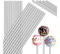 Zopeal 200 Pieces Acrylic Lollipop Sticks Cake Pops Candy Treat Sticks for Wedding Halloween Christmas Candy Cake Pops Toppers Chocolate Cookie Dessert(6 Inch,Clear)