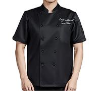 Zopmopae Personalised Chef Jacket Coat Short Sleeve/Long Sleeve Catering Shirt Custom Hotel Kitchen Restaurant Work Uniform Bakery Cooker Food Service Chef Jacket for Men and Women
