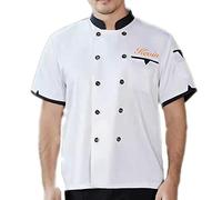 Zopmopae Personalised Chef Jacket Coat Short Sleeve/Long Sleeve Catering Shirt Custom Hotel Kitchen Restaurant Work Uniform Bakery Cooker Food Service Chef Jacket for Men and Women