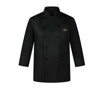 Zopmopae Personalised Chef Jacket Coat Short Sleeve/Long Sleeve Catering Shirt Custom Hotel Kitchen Restaurant Work Uniform Bakery Cooker Food Service Chef Jacket for Men and Women
