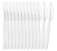 ZOPPER 100 x Premium Re-usable Plastic Knives Durable Heavy Duty Clear Plastic Cutlery Reusable Ideal for Weddings, Events, Parties, Dinning, Picnics, Office Use