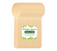 ZOPPER 100pcs Wooden Spoons | Splinter-Free Polished Birchwood Disposable Cutlery | Heavy Duty 100% Compostable Teaspoons for Soup, Ice Cream, Parties & Catering | Eco-Friendly