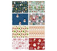 ZOPPER 16 Christmas Wrapping Paper Sheets (70x50cm) Festive Holiday Wrapping Paper UK Santa, Snowman, Tree, Reindeer Designs Recyclable & Durable -Paper 80GSM