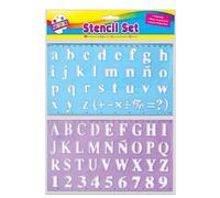 Zopper 2 Pcs Alphabet Stencil Set, Plastic Templates for Painting Learning Drawing, DIY Art Project Decoration for Kids Stencils Craft Number Lettering Guide