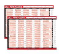 ZOPPER 2 x 2027 Wall Planner A1 Large (85cm x 58cm) Laminated Full Year Calendar Organiser Wipe Clean Yearly Planner Includes Dry Wipe Pens & Sticker Packs For Home, Office & Staff Holidays