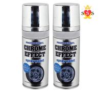 ZOPPER 2 x Chrome Effect Spray Paint 400ml Professional Petrol & Heat Resistance