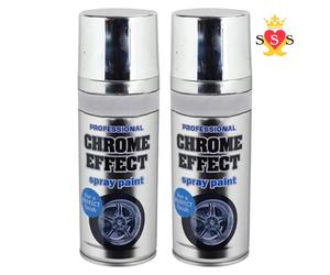 ZOPPER 2 x Chrome Effect Spray Paint 400ml Professional Petrol & Heat Resistance