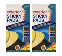 ZOPPER 2 x Exterior Sticky Pads Heavy Duty Strong Double Sided Self Adhesive Mounting Tape Ideal For Home, Car, Garden, Outdoor Household Mounting 20 x 20mm (Each Pack - 80 Pads)