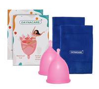 Zopper 2 x Menstrual Cup Medium with Pouch Reusable and Flexible Medical Grade Soft Silicone Odorless Easy to Use Comfort and Fit Sanitary Pad & Tampon Alternative