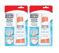 Zopper 2 x White Silicone Sealant Repair Tube 70g WaterProof With Nozzle Quick Handy Repair Tube For Taps Sinks Baths Toilets Showers Shower Heads Edges