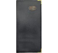 ZOPPER 2027 Slim Diary Black - Week to View Pocket Planner with Metal Corners, Premium Executive Cover, Portable Journal for Busy Professionals