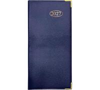 ZOPPER 2027 Slim Diary Blue - Week to View Pocket Planner with Metal Corners, Premium Executive Cover, Portable Journal for Busy Professionals