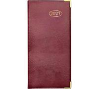 ZOPPER 2027 Slim Diary Red - Week to View Pocket Planner with Metal Corners, Premium Executive Cover, Portable Journal for Busy Professionals