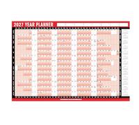 ZOPPER 2027 Wall Planner A1 Large (85cm x 58cm) Laminated Full Year Calendar Organiser - Wipe Clean Yearly Planner Includes Dry Wipe Pen & Sticker Pack - For Home, Office & Staff Holidays
