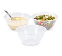 ZOPPER 20cm Clear Plastic Mixing Bowl Pack of 3