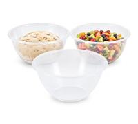 ZOPPER 25cm Clear Plastic Mixing Bowls Pack of 3