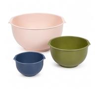 ZOPPER 3-Piece Plastic Mixing Bowl Set, Durable Nesting Baking Bowls