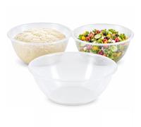 ZOPPER 30cm Clear Plastic Mixing Bowls Pack of 3 Large