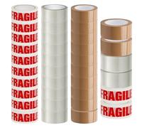 ZOPPER 36 x Packaging Tape 66m x 48mm | Fragile, Brown, Clear Pack Packing tape Rolls Seal with Transparency and Security, Solution for Moving House, parcels, and shipments
