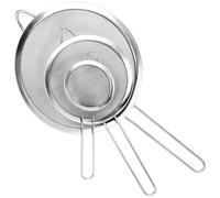 Zopper - 3pk Sieves - Strainers Set - Stainless Steel Rust Free Strainers and No Sharp Edges - Sieve Mesh 7cm, 10cm,16cm sieves for Baking, Cooking Strong & Sturdy Handles