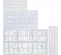 ZOPPER 4 Pcs Transparent Alphabet Stencil Set, Letter & Number Templates with Symbols, Clear Plastic Drawing Stencils, Reusable Lettering Guides for Kids, Painting, Craft & DIY Projects