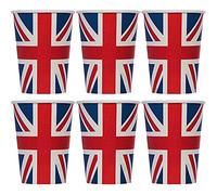 ZOPPER / 6 x Union Jack Party Paper Cup | UK-Flag Tableware Party Supplies for Celebrate theking Charles Coronation Disposables Table Dinnerware Decorations Set
