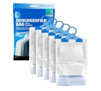 ZOPPER Wardrobe Hanging Dehumidifier Bags Pack of 6 for Damp, Mildew, Mold Prevention - Moisture Absorber Ideal for Small Spaces, Bedroom, Garage, Kitchen, Office, Caravan, and Bathroom