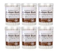 ZOPPER 600 Cotton Buds Bamboo Stem - Gentle & Absorbent Cotton Swabs for Makeup, Cleaning, Crafts & Beauty - Eco-Friendly Biodegradable Ear Buds for Household & Personal Care