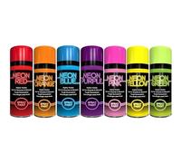 ZOPPER 7 x Neon Spray Paint Graffiti 200ml DIY Extra Bright Assorted Colours Creative Art Fluorescent Paint Blue Green Orange Pink Yellow Red Purple Multicolours