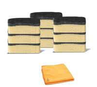 Zopper 9 x Extra Heavy Duty Refill Black - Fillable Washing-Up Sponge With Microfiber Cloth Replaceable Sponge Head Refills Scourer Washing or Kitchen and Bathroom