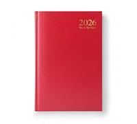 ZOPPER A4 2026 Week to View Diary Red Hardback Weekly Planner with Ribbon Marker Office, Business & Personal Use Durable Hardcover Appointment Book